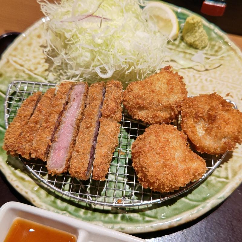 牛サーロインカツと帆立カツ膳(牛カツ京都勝牛 コレットマーレみなとみらい店)