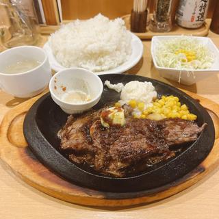 熟成牛ハラミステーキセット ライス大盛(旬鮮酒場天狗 秋葉原中央口店+ジュークステーキ)