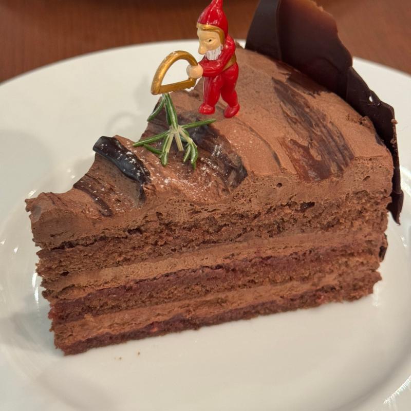 フランボワーズショコラのブッシュ・ド・ノエル(カフェ＆ブックス ビブリオテーク 大阪・梅田 （café & books bibliotheque）)