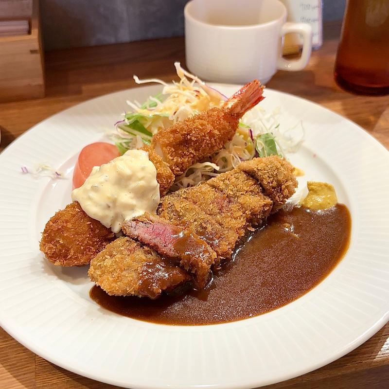 ビフカツランチS +エビフライ(オニバ)