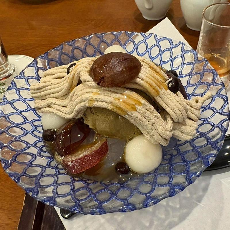 渋川栗とほうじ茶アイスあんみつ(椿屋珈琲 荻窪タウンセブン店)