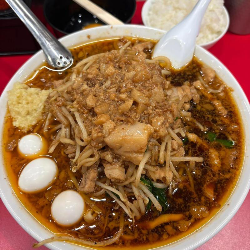 鬼そばセットライス 生卵(すず鬼直伝 スタミナらーめん かわさ鬼)