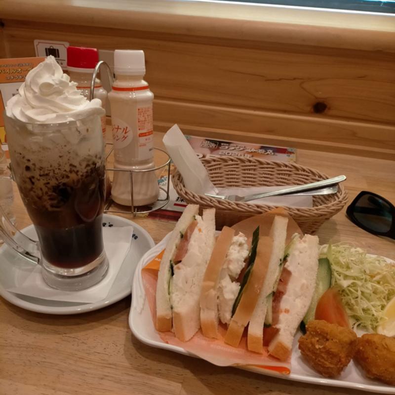 コメダポテトサンドプレート ウインナーアイスコーヒープレート(コメダ珈琲店 調布仙川店 )