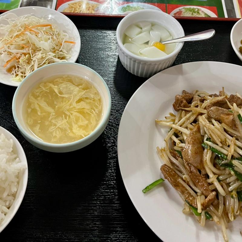 ニラレバ定食(壱岐食堂)
