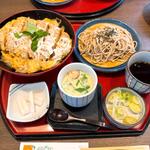 かつ丼と麺のセット　茶碗蒸し付