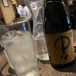 お通し　中々　麦焼酎水割り