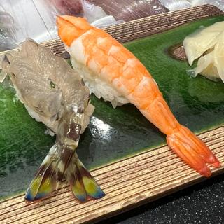 車海老食べ比べ(すし 魚游 関内駅前店)