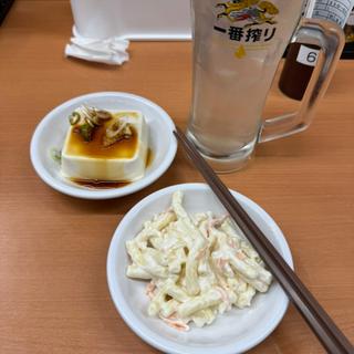 レモンサワー 奴 マカロニサラダ(日高屋 浅草雷門店)