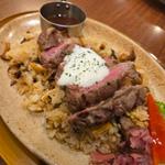 100gアンガスサーロインステーキ&ガーリックピラフ(ロイヤルホスト南薬院店)