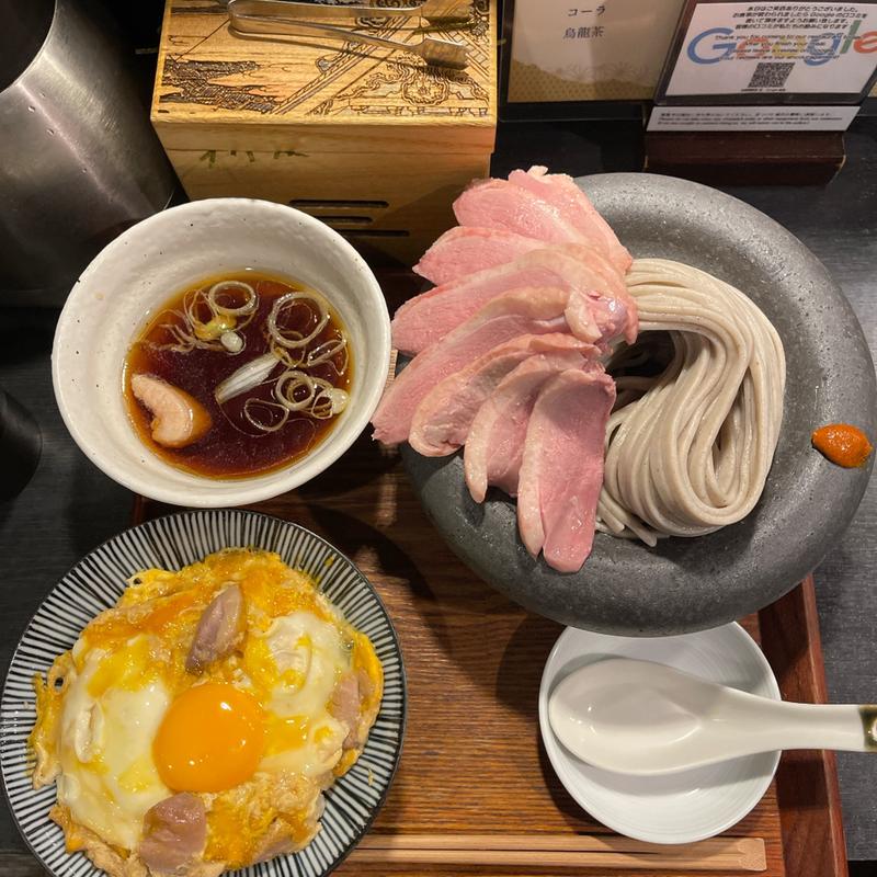 塩鴨つけ蕎麦　肉増し（温）(京都鴨蕎麦 田)