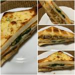 照り焼きチキンとトマトとチーズのクロックムッシュ