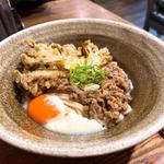 肉まいたけ天温玉ぶっかけ(踊るうどん 梅田店)