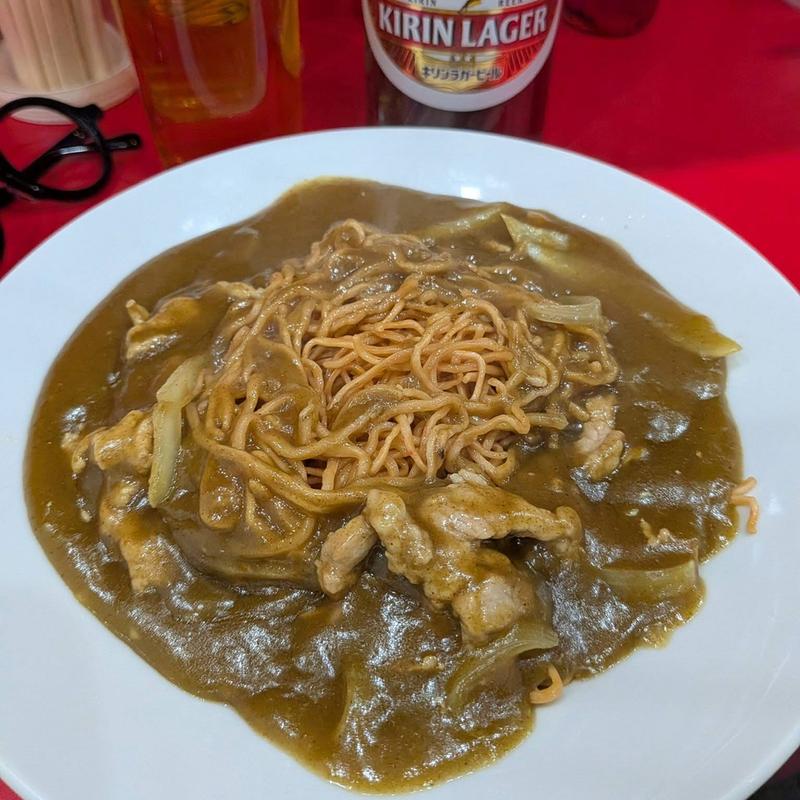 カレー焼きそば(中華料理 萬福)
