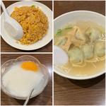 ランチセット　上海風野菜肉雲呑+半炒飯＋デザート(謝謝 南口店)