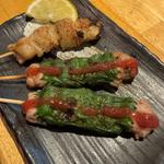 しそ巻き+ぼんじり(やきとりやさんあっ鶏)