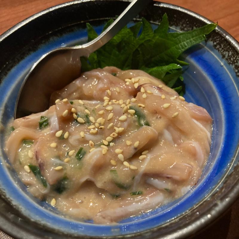 イカのなめろう(炭火野菜巻き串と餃子 博多うずまき 海浜幕張店)