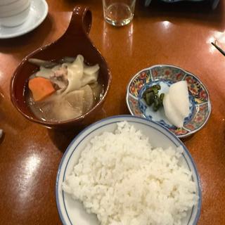 ご飯　お新香　おっきりこみ(伊香保温泉　ホテルきむら )