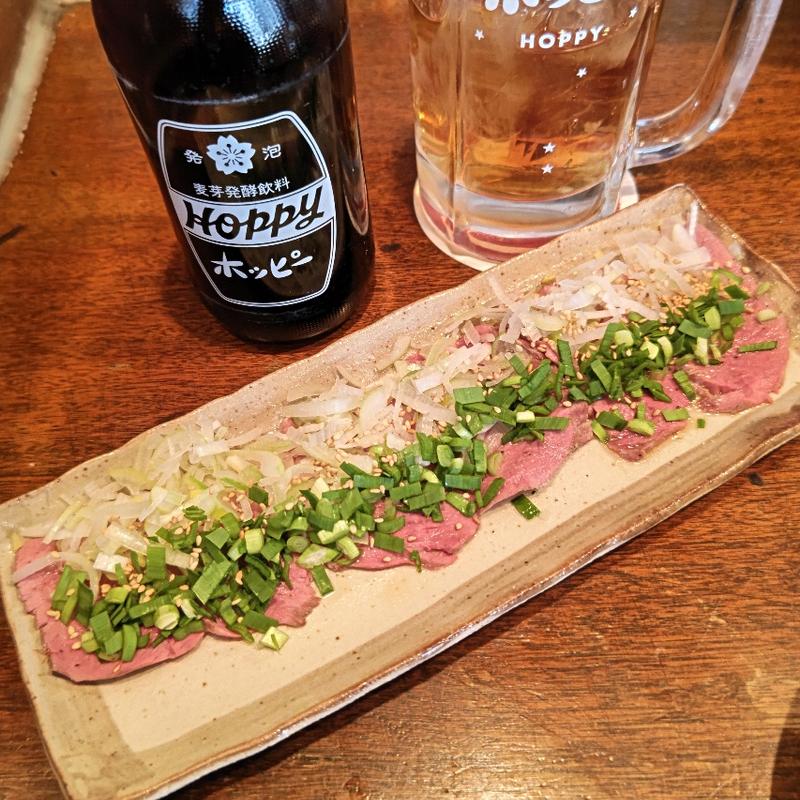 ハツのたたき  ニラ葱ゴマ油(炭屋串兵衛 戸塚店)