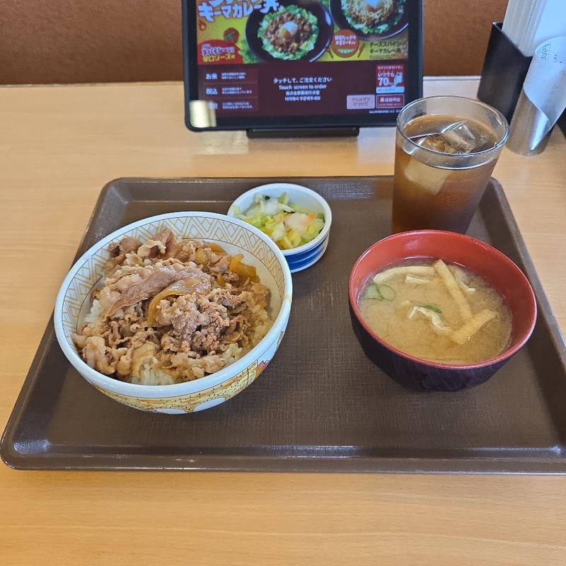 牛丼ランチセット【お新香】(すき家 足利南大町店)