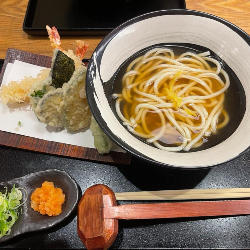 海老天ぷらうどん(京都生蕎麦もり平)