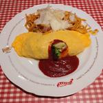 喫茶店のオムライスW(ダブル)とナポリタン