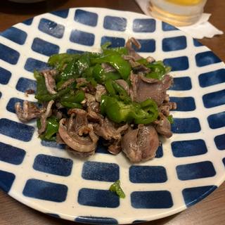 砂肝とピーマンの炒め