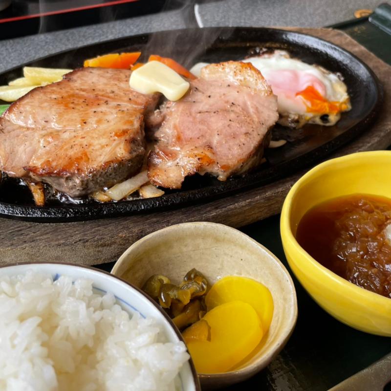 低温調理 極厚ポークステーキ定食(和風れすとらん おうげん )