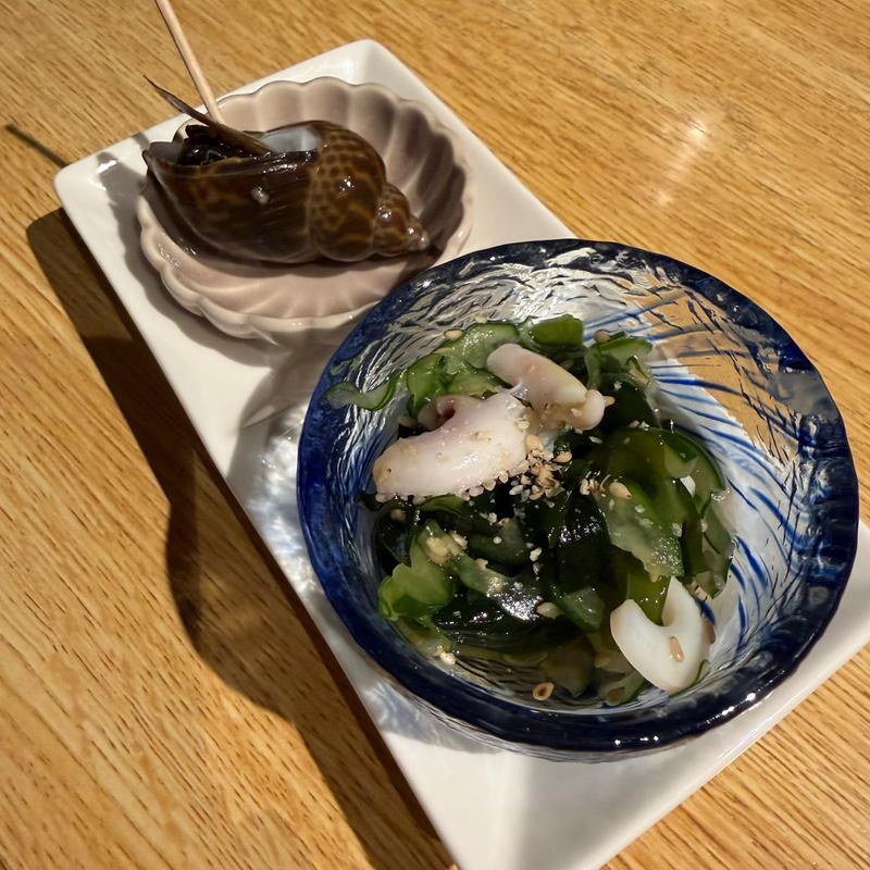 酢の物とバイ貝(よりみち酒場 檜や)