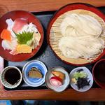 海鮮丼 稲庭うどんセット 大盛り 冷