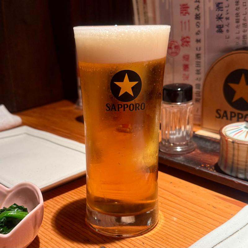 生ビール(炭火焼鳥酒房 和光市のおっ鳥家)