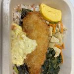 あえて、白身魚タルタル、枝豆と干しえびのまぜご飯