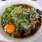 春菊天そば＋生卵＋ネギトッピング