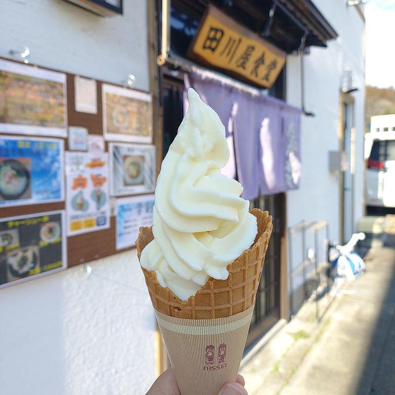 ソフトクリーム　ワッフルコーン(田川屋食堂 )