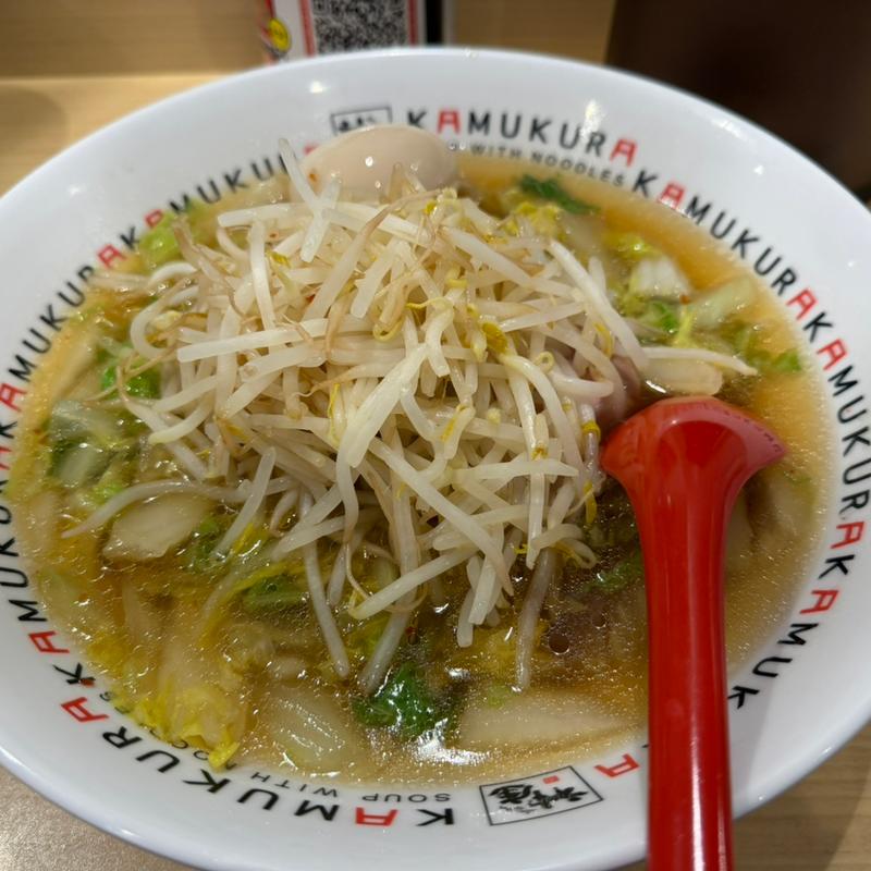 煮玉子もやしラーメン(どうとんぼり神座 阪急三番街店)