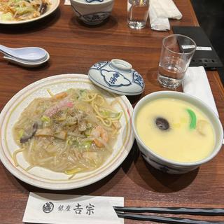 皿うどん小盛り太麺と茶碗蒸しランチセット(銀座吉宗)