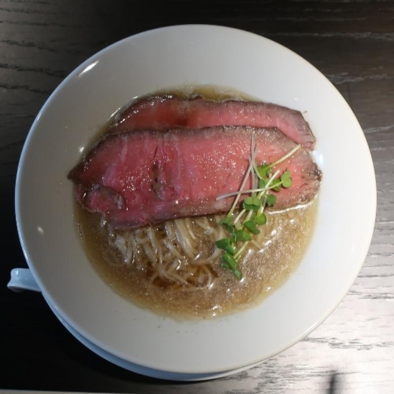 煮干蕎麦北海道短角牛サーロイン乗せ(広尾九尺)