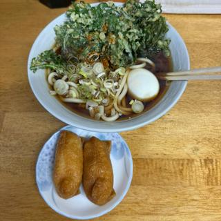 春菊天うどん　ゆで玉子　いなり2ケ