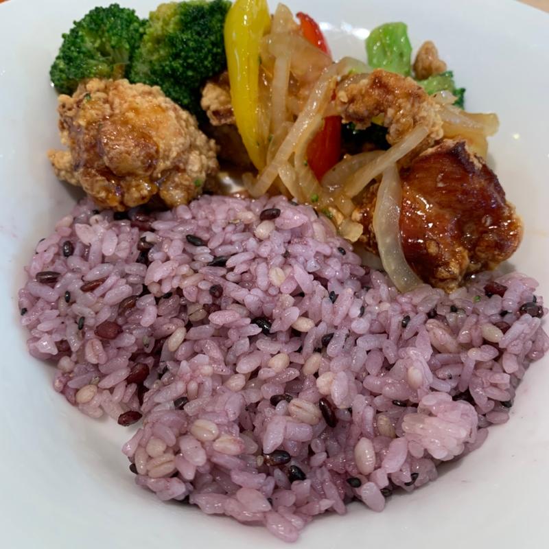 唐揚げの彩りごはん〜黒酢ソー ス(デニーズ 上板橋店)