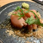 漬けびんちょう鮪のブツ刺し(鮨・酒・肴 杉玉 伏見桃山)