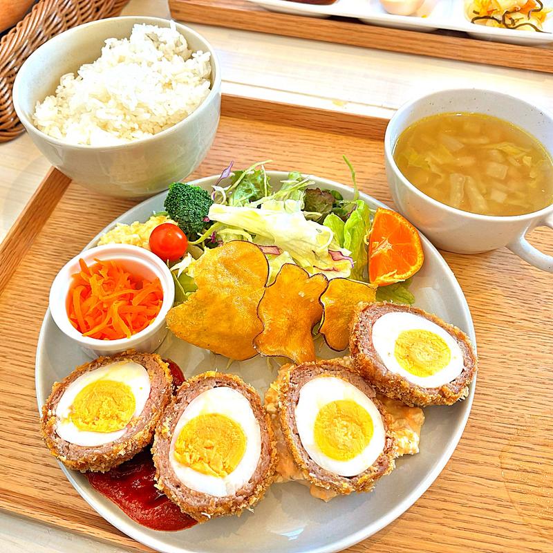 スコッチエッグ定食(そのさき食堂)