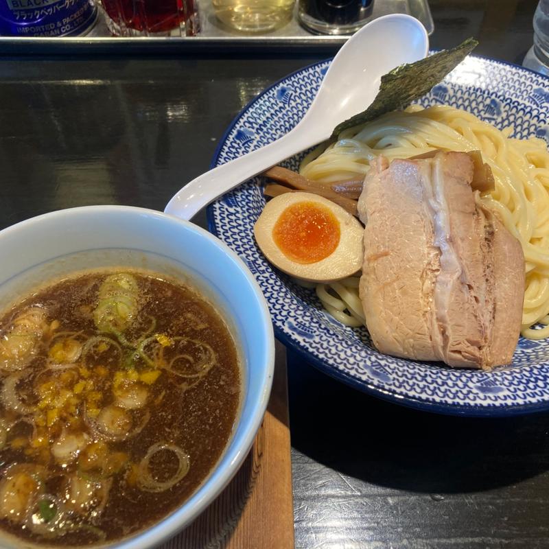 昔懐かしい味　魚介豚骨つけ麺(柳麺まる重)
