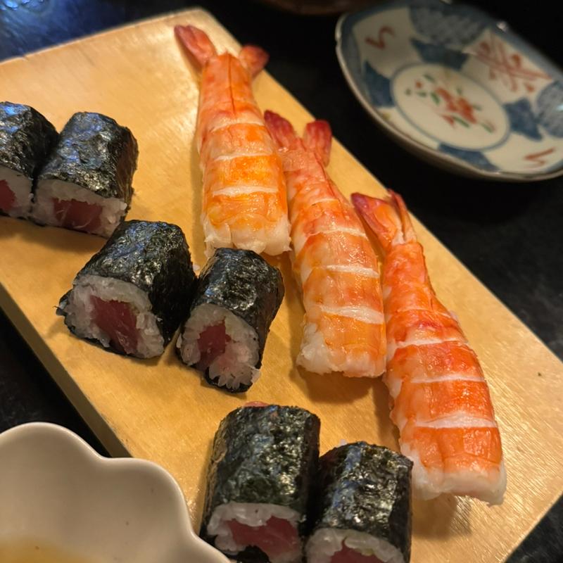 鉄火巻 車海老の握り(千成寿司 玉姓町支店 )