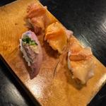 天然アジの握り 赤貝の握り