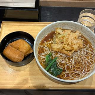 かき揚げそば大盛＋いなり