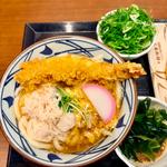 大海老天と本ずわい蟹の玉子あんかけうどん ＋蓮根天