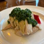 蒸し鶏の葱生姜ソース