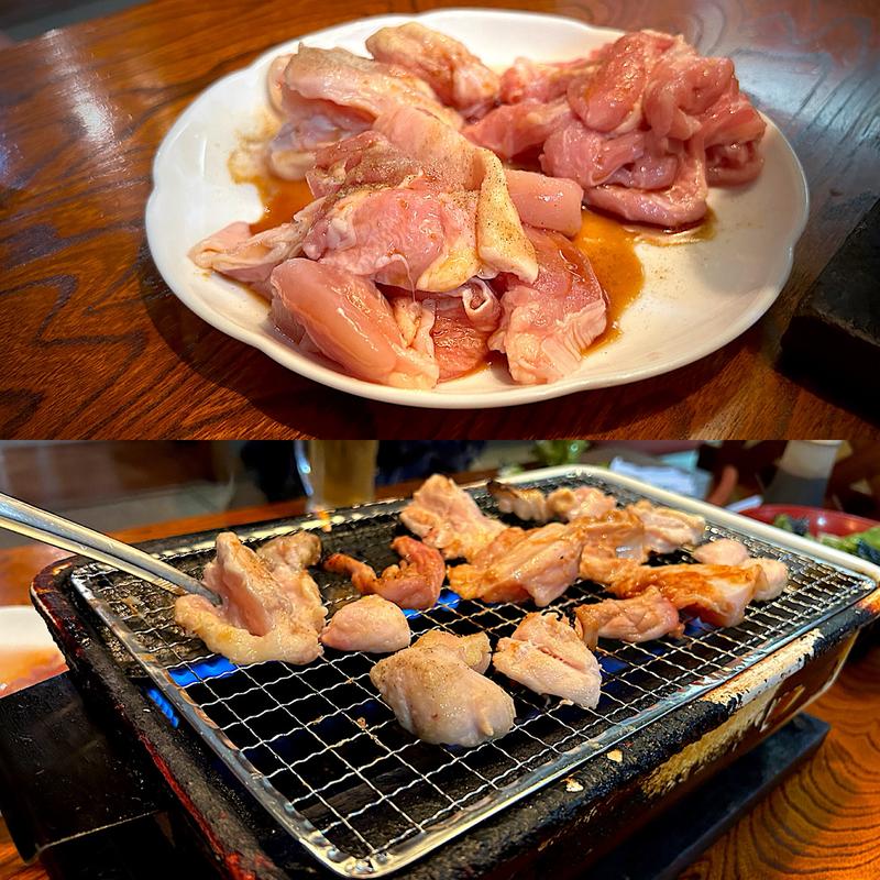 若鳥、せせり、肉盛り軟骨(しょうゆ)(なおべぇ )