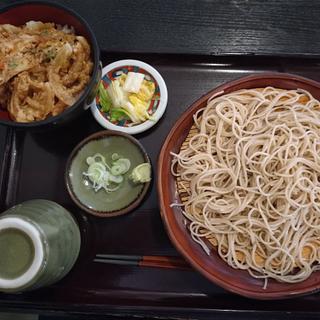 かき揚げ天丼とそば