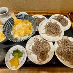 ミニ天とじ丼皿そば