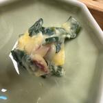 分葱とサツマイモ からし和え(ことひら温泉 御宿 敷島館)